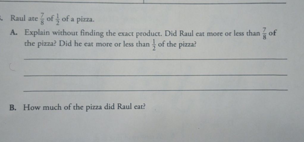 please kindly answer with explanation Raul ate -