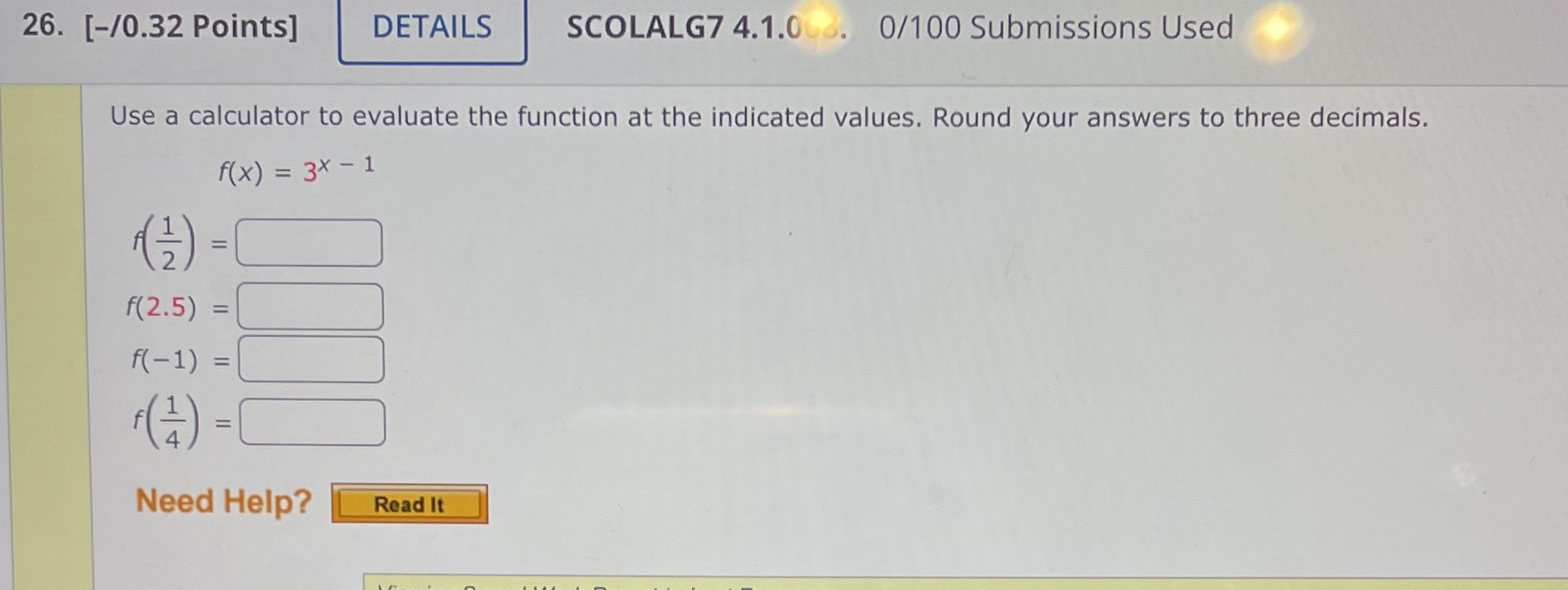 26. [-/0.32 Points] DETAILS SCOLALG7 4.1.0 8.