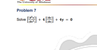 Differential Equation solve the following