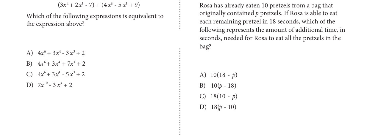 (3x'+2x3-7)+(4x5-5x3+9) Which of the following
