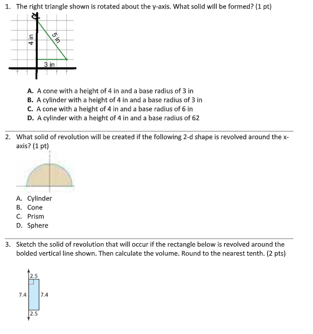 Show work: 1. The right triangle shown ls rotated