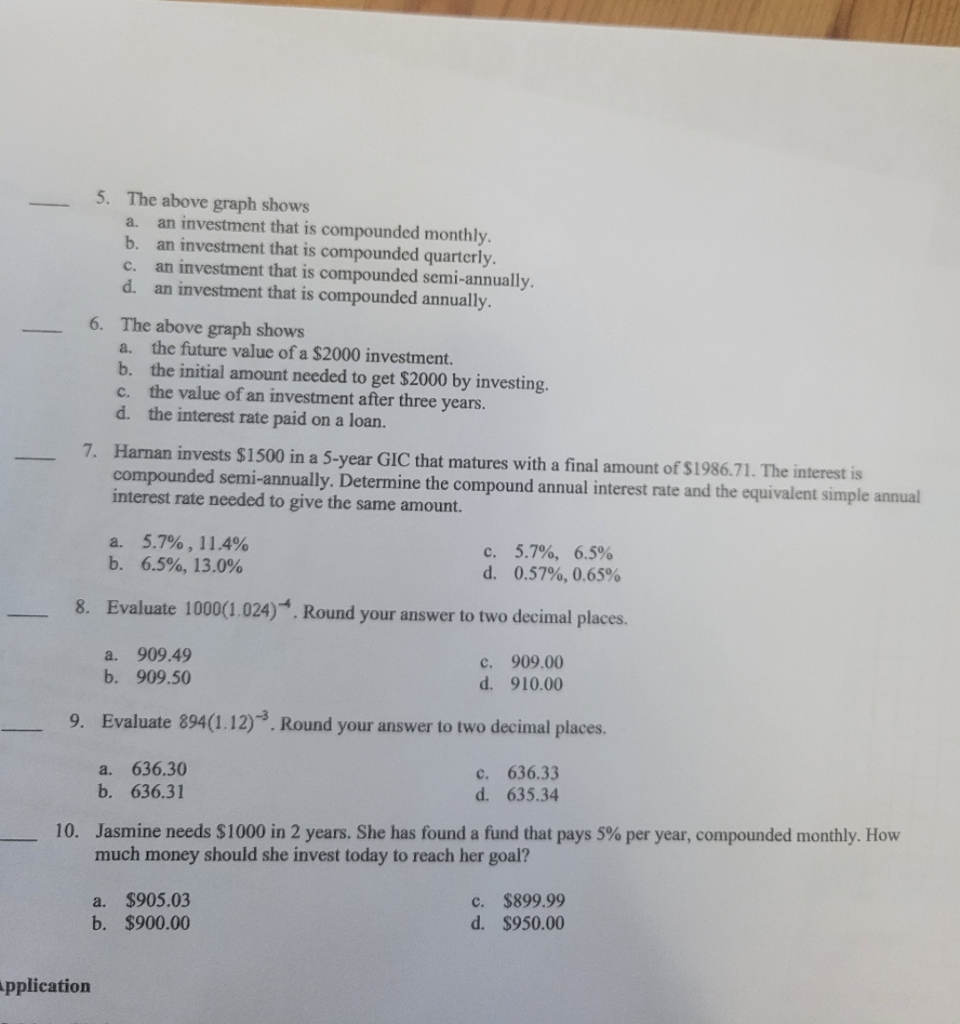 please help. it's grade 11 collee math on