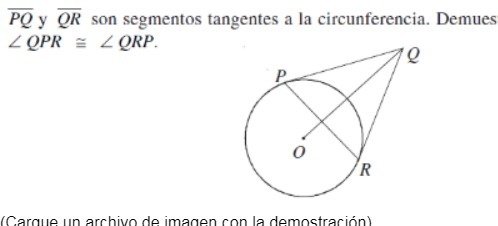 PQ y OR son segmentos tangentes a la