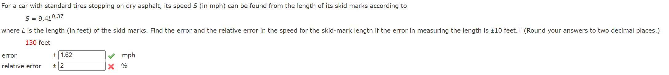 For a car with standard tires stopping on dry