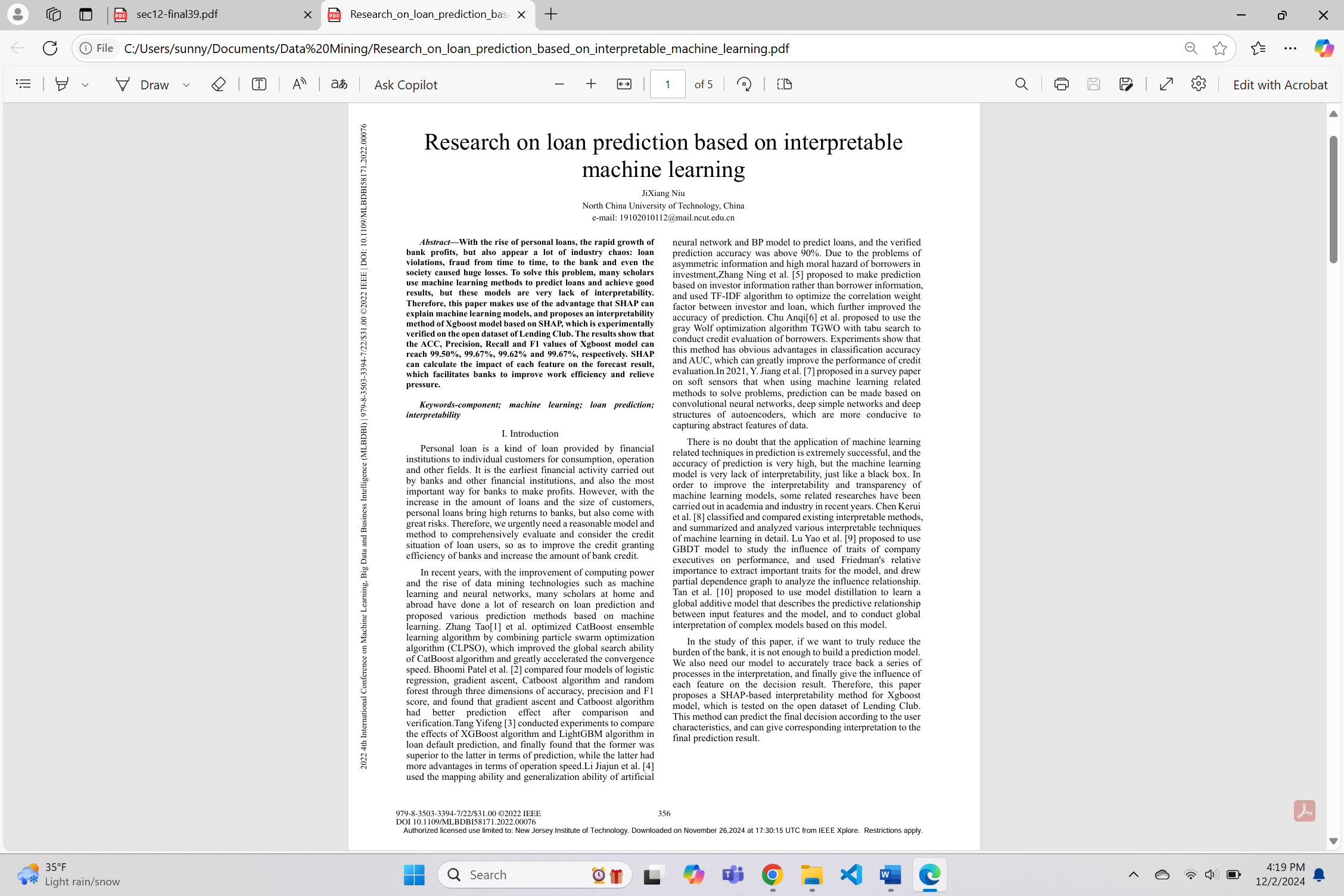 O '@ sec12-final39.pdf X [@ Research on loan