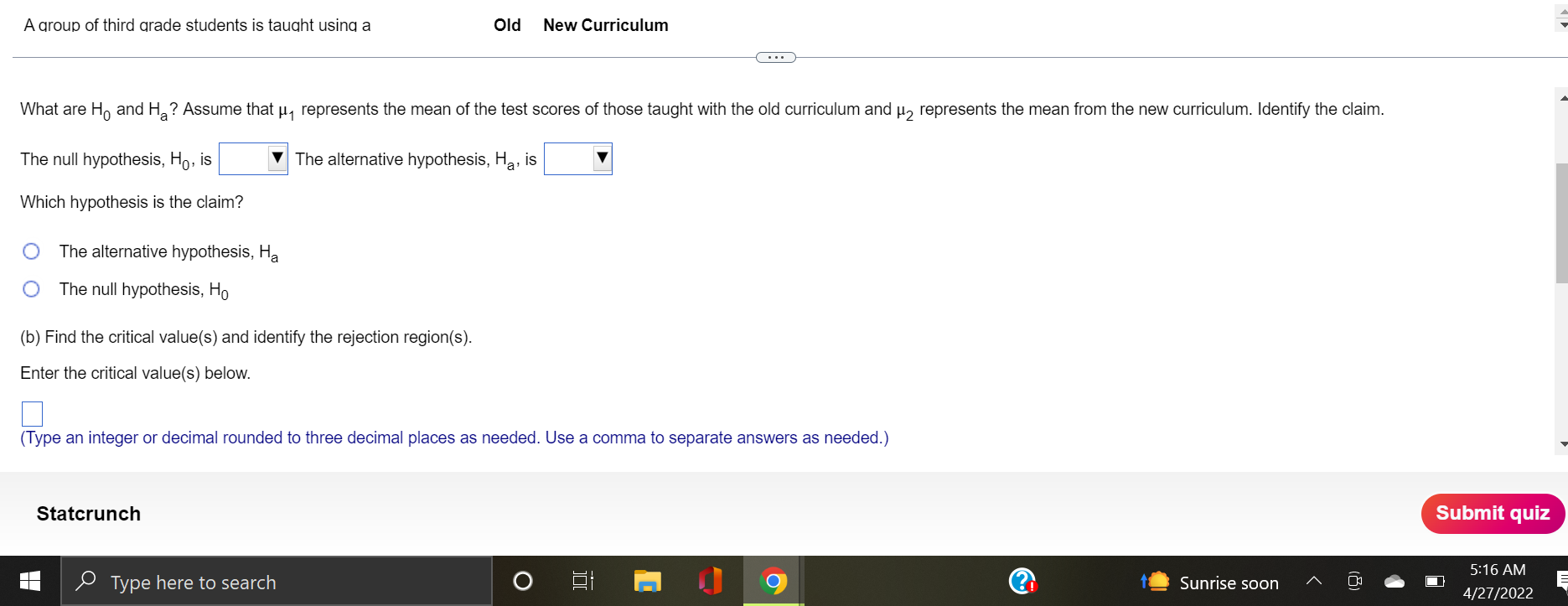 A group of third grade students is taught using a