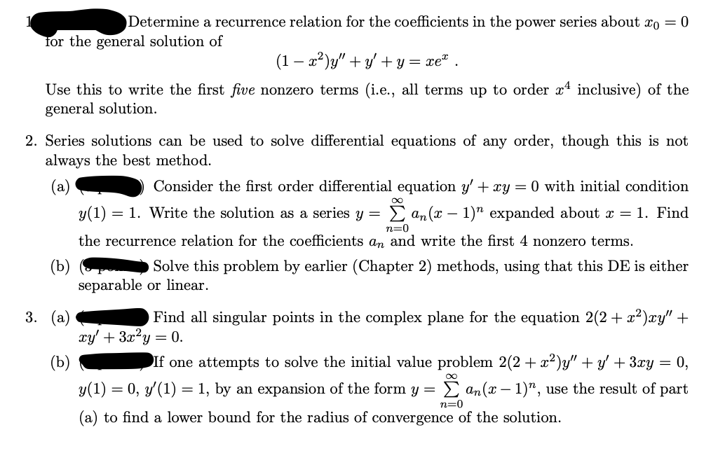 Determine a recurrence relation for the