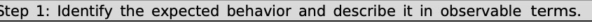 Step 1: Identify the expected behavior and