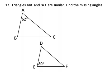 i really need help!!! 1?. Triangles ABC and DEF