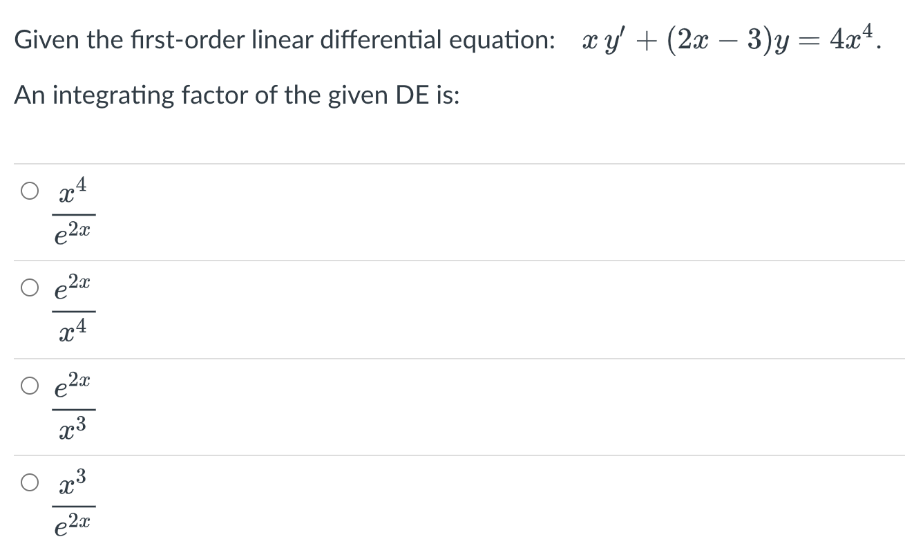 Given the first-order linear differential