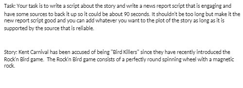 Task: Your task is to write a script about the