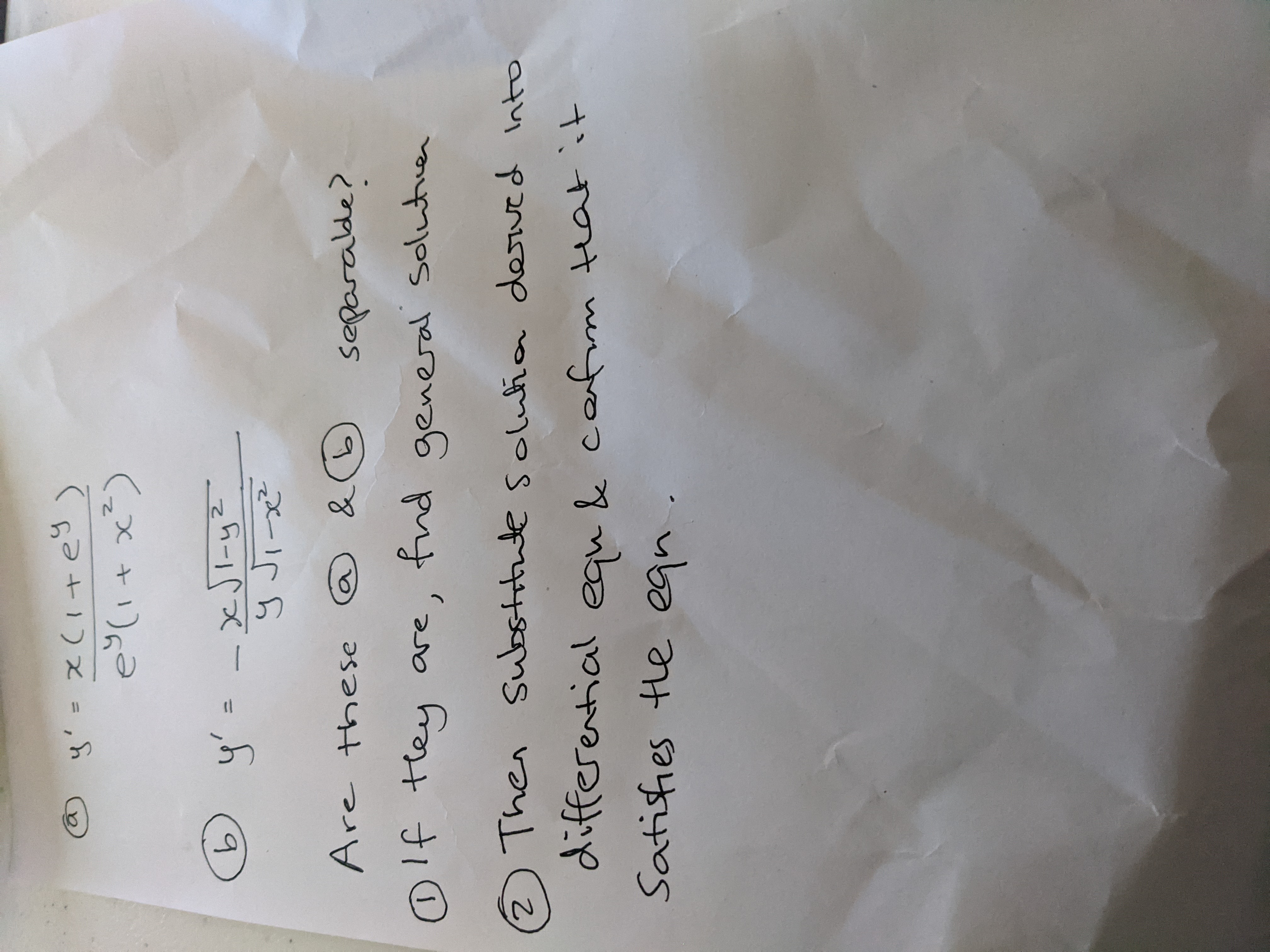 Are these differential equations separable. See