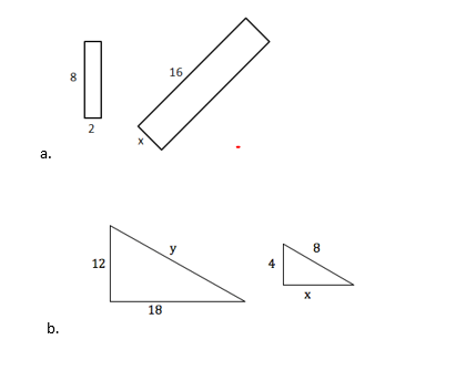 The figures in each pair are similar. Find the