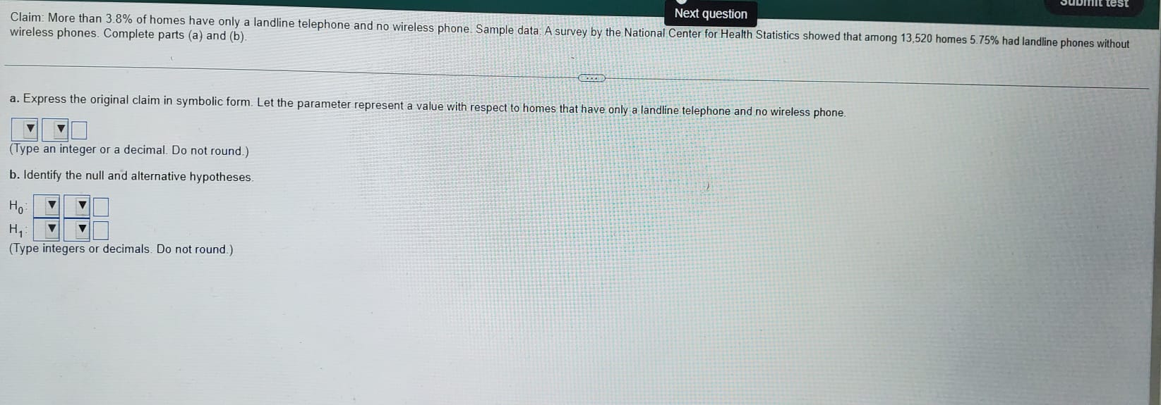 This question: 5 point(s) possible Submit test