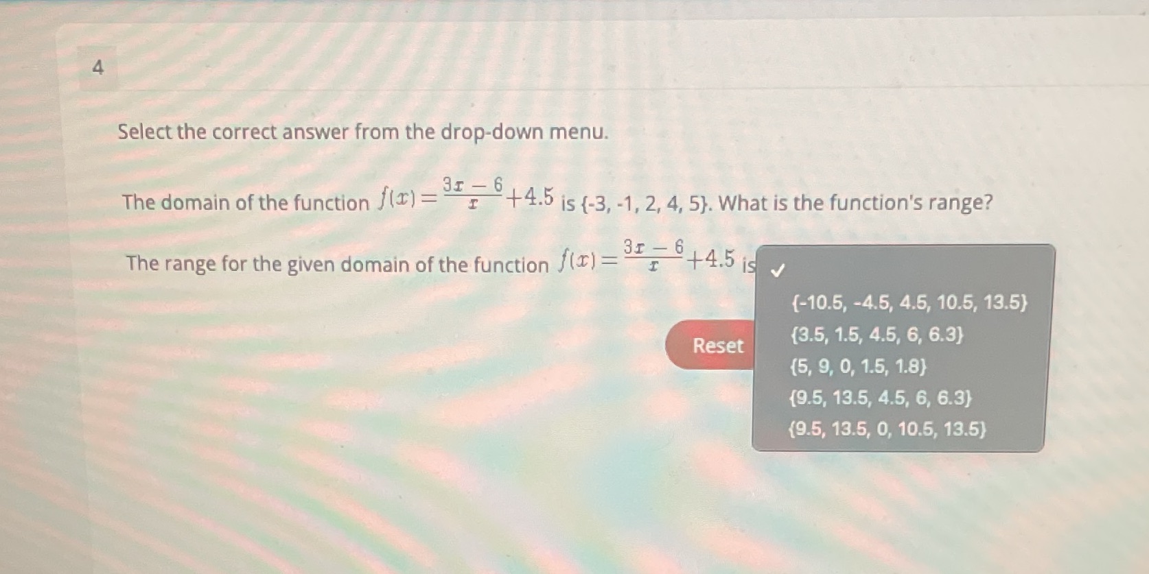 4 Select the correct answer from the drop-down