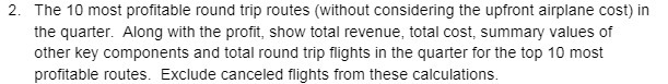 2. The 10 most profitable round trip routes