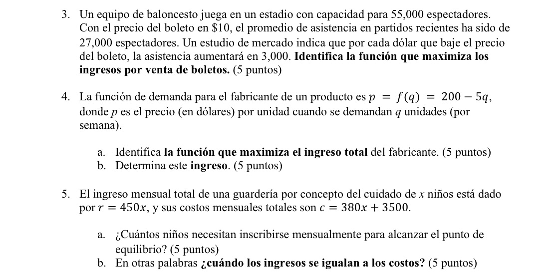3. Un equipo de baloncesto juega en un estadio