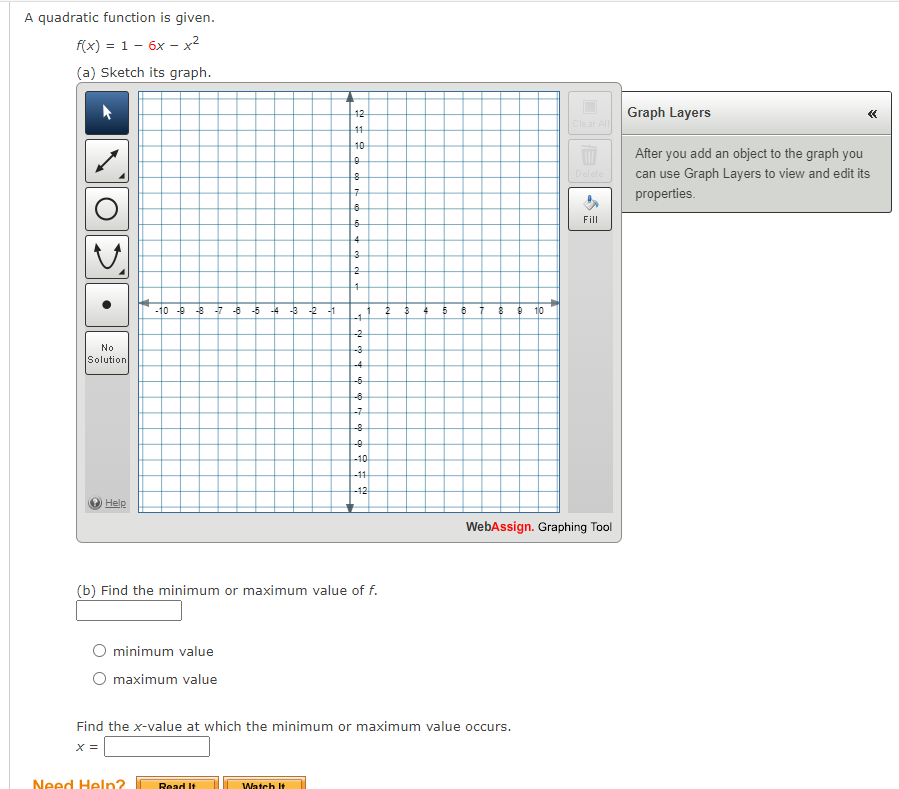 Find the minimum cur maximum value of the