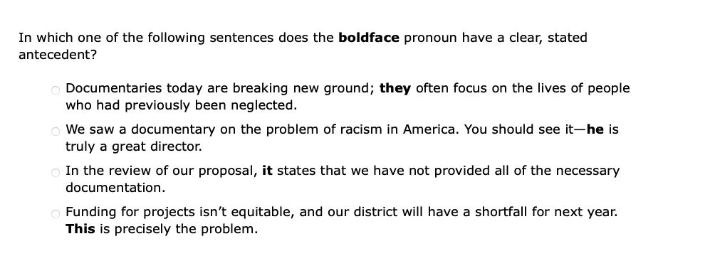 answer In which one of the following sentences