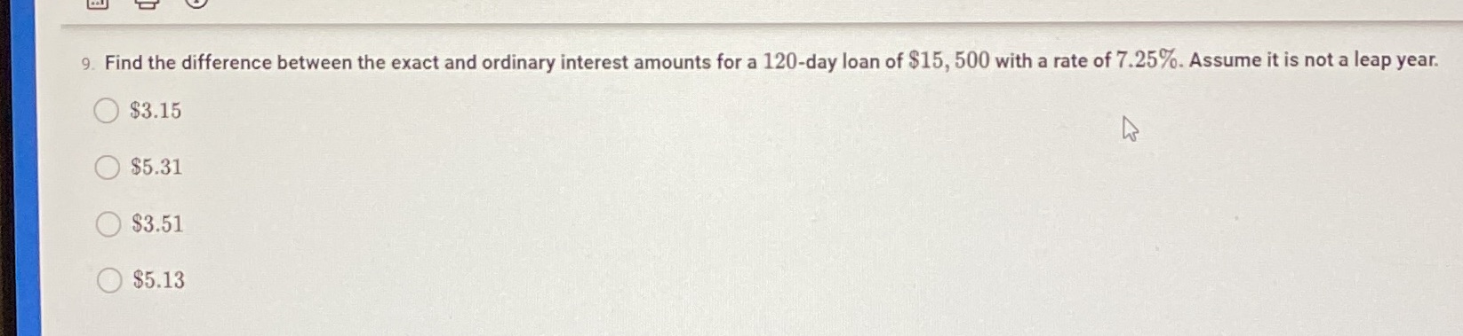 9. Find the difference between the exact and