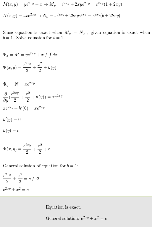 \fM(x, y) = yelTy + x - My = ely + 2xyely =