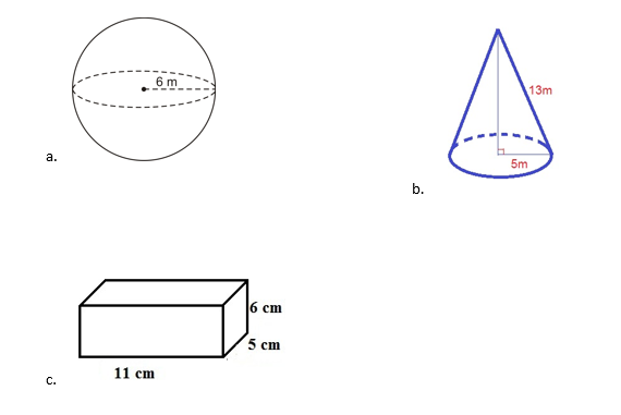 1.Find the surface area of each figure to the