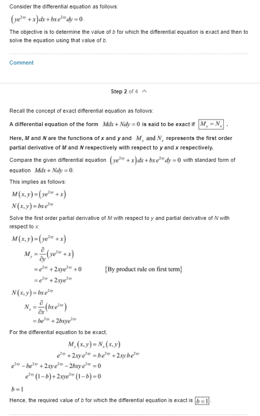 \fM(x, y) = yelTy + x - My = ely + 2xyely =