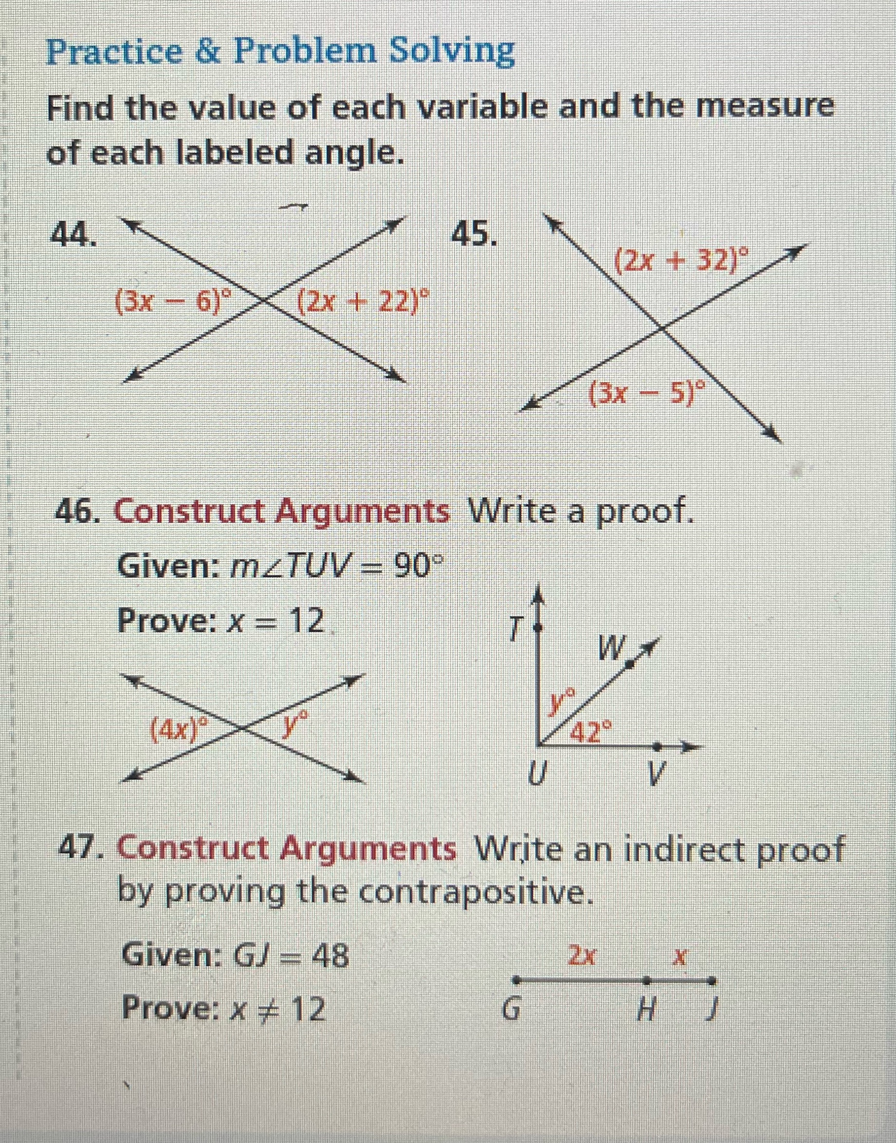 Practice & Problem Solving Find the value of each