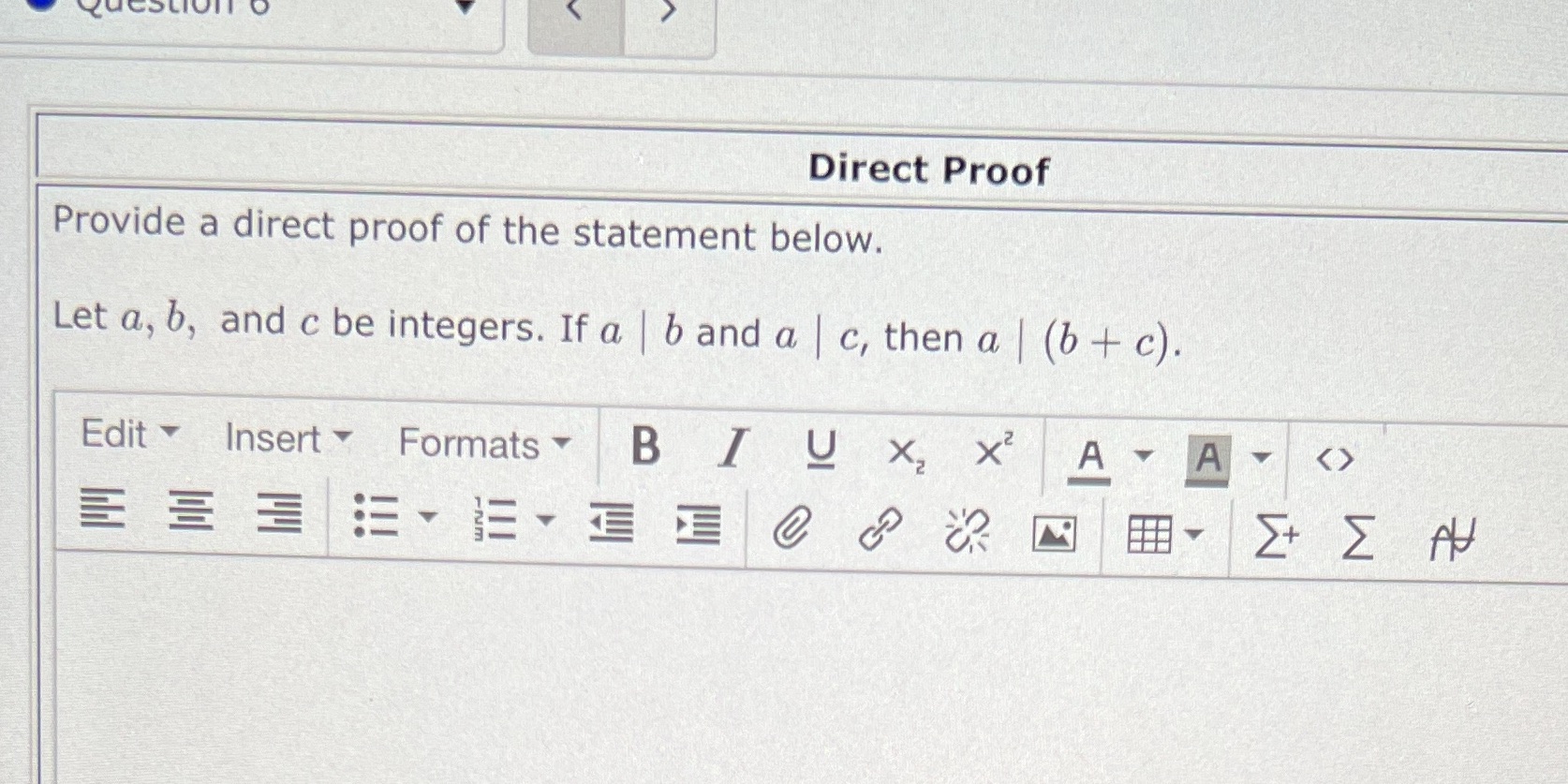 UCSLIUIT O Direct Proof Provide a direct proof of