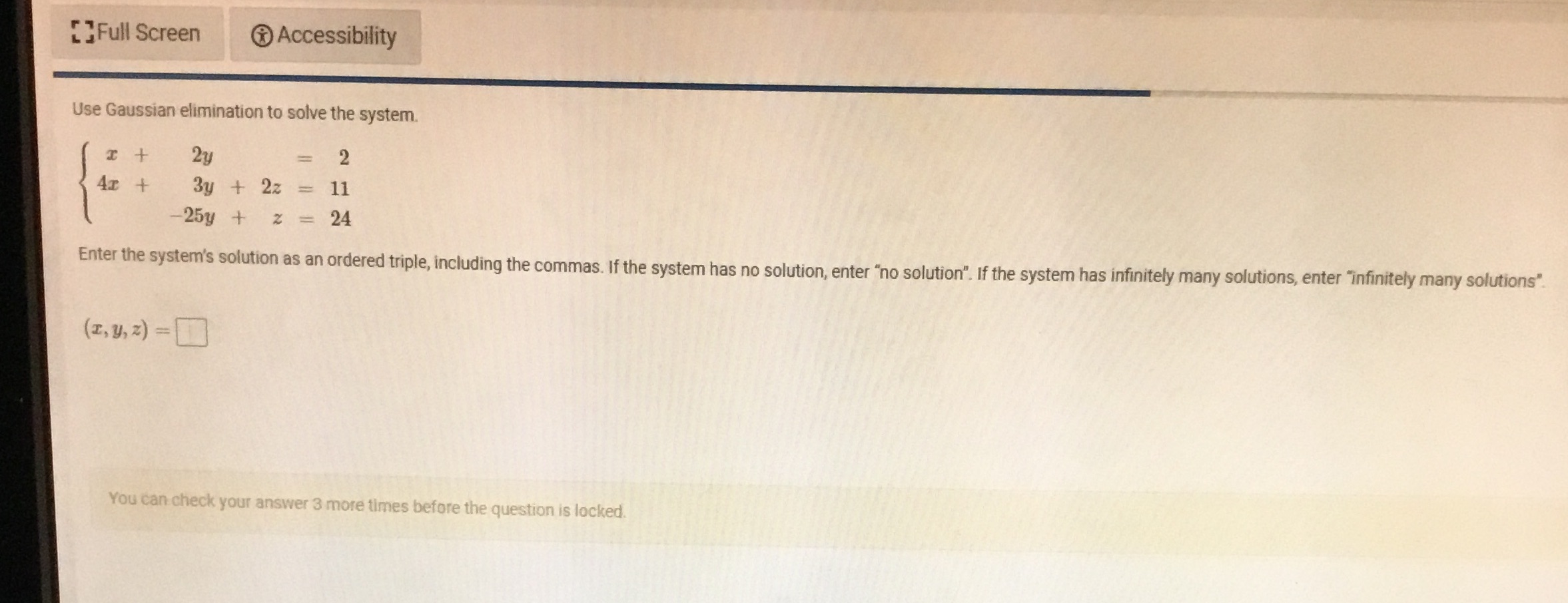 Full Screen Accessibility Use Gaussian