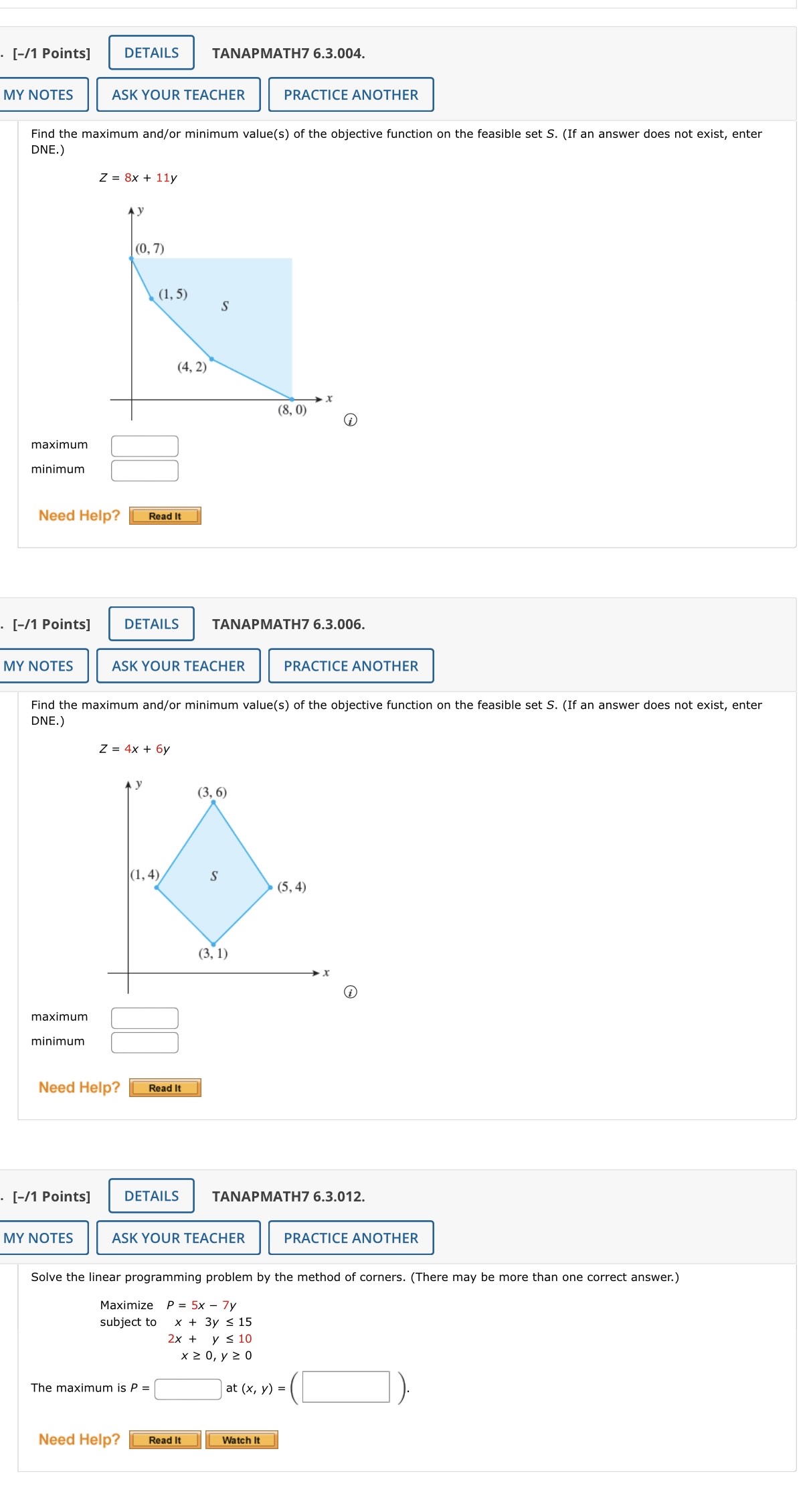 . [-11 Points] DETAILS TANAPMATH? 6.3.004. MY