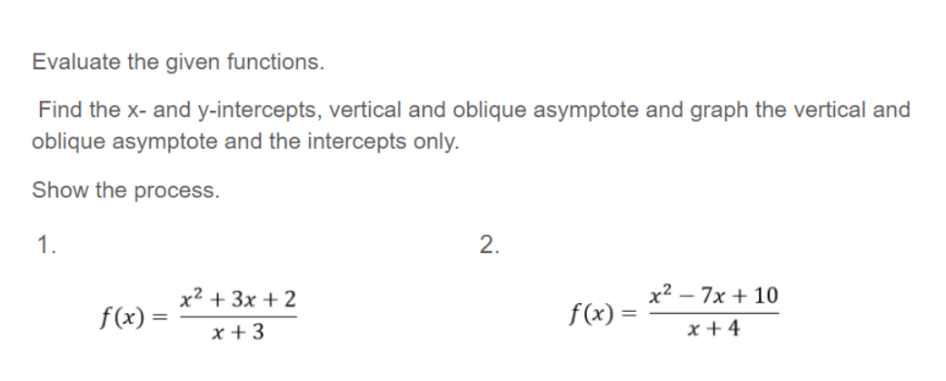 Activity A: Evaluate the given functions. Find