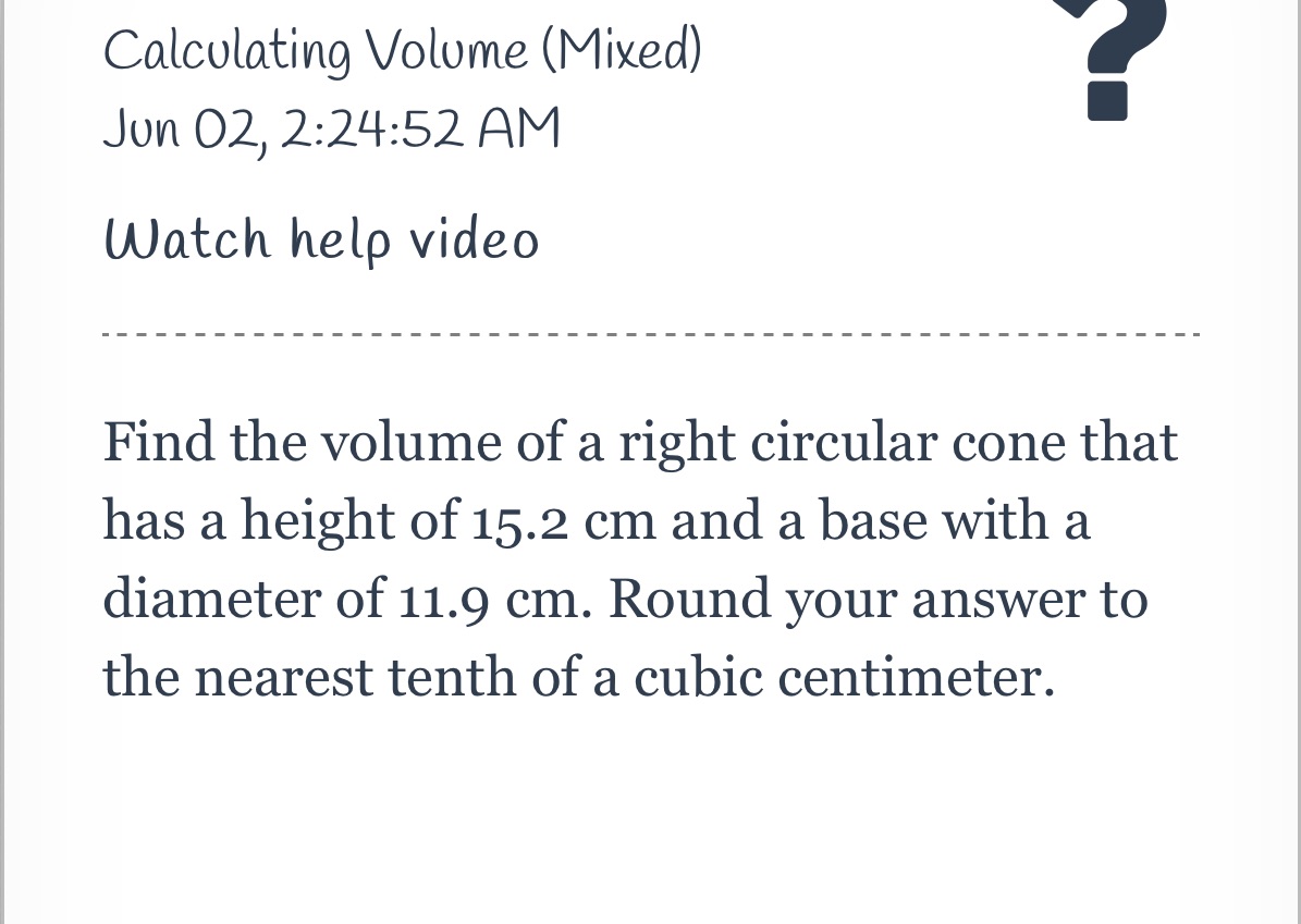 Calculating Volume (Mixed) 7' Jun 02) 2:24:52 AM