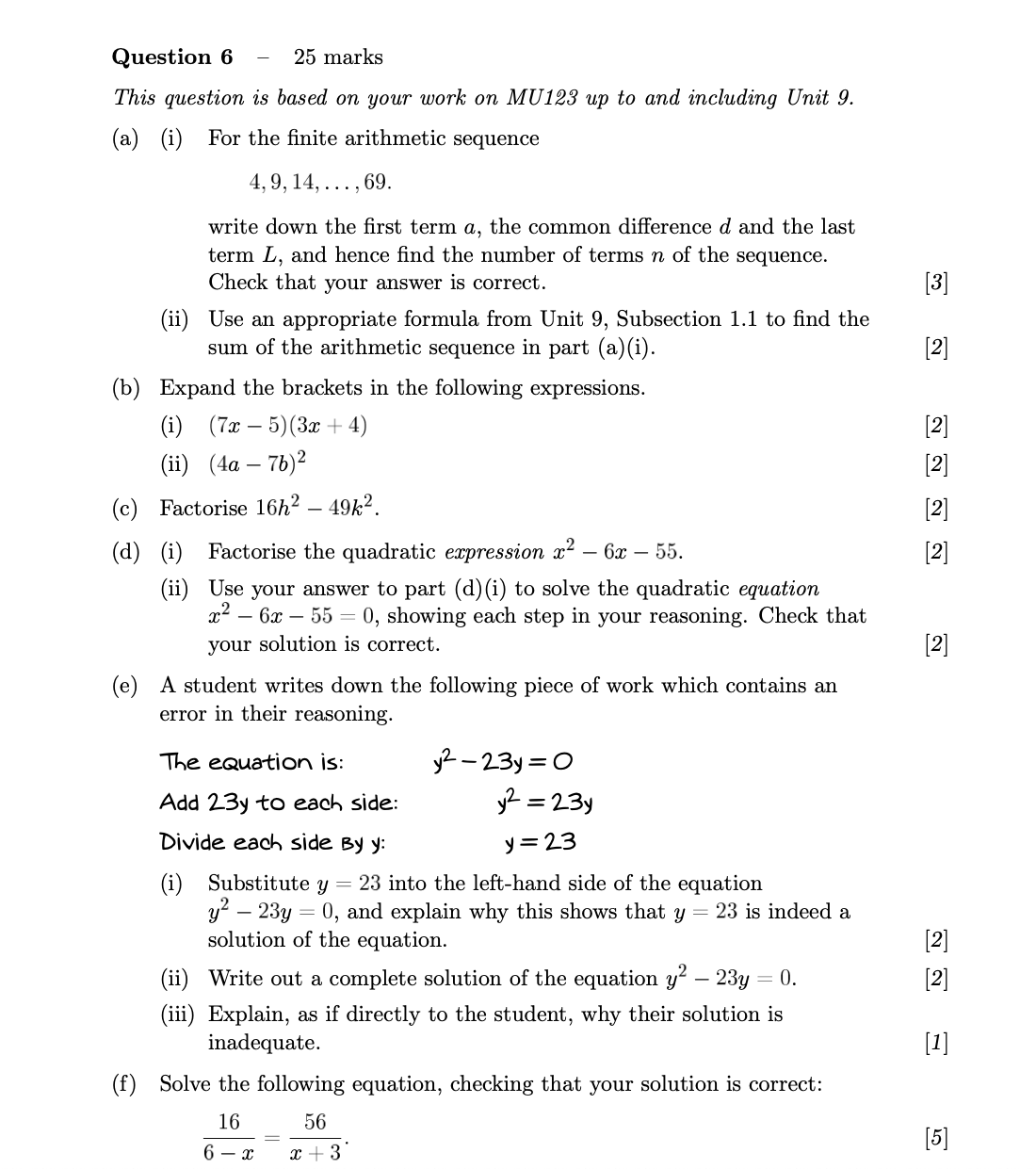 Question 6 25 marks This question is based on