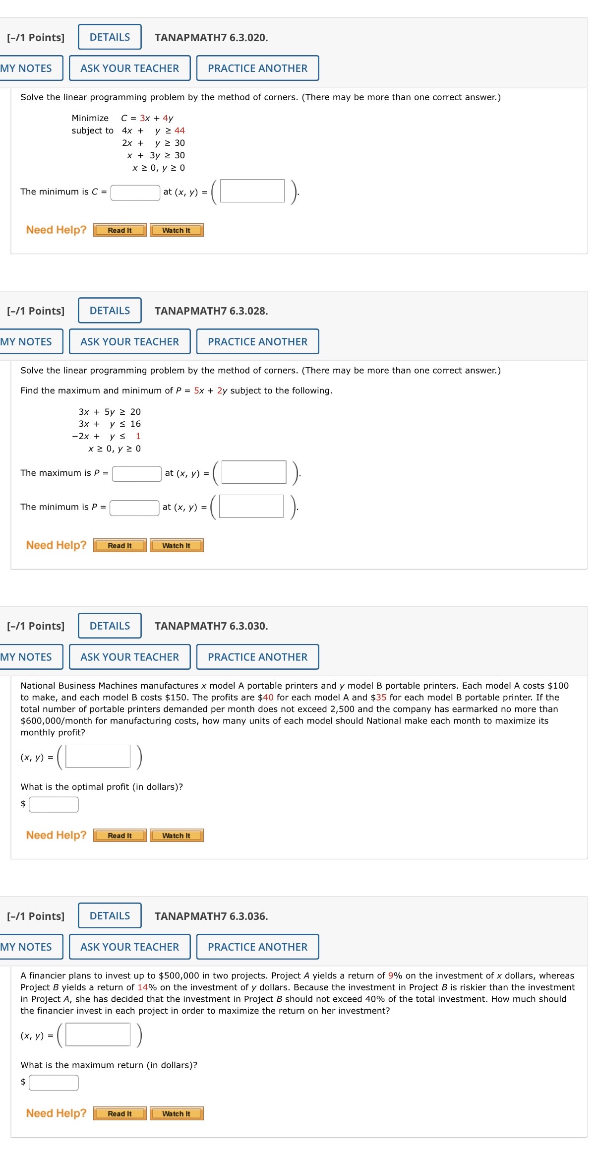 . [-11 Points] DETAILS TANAPMATH? 6.3.004. MY
