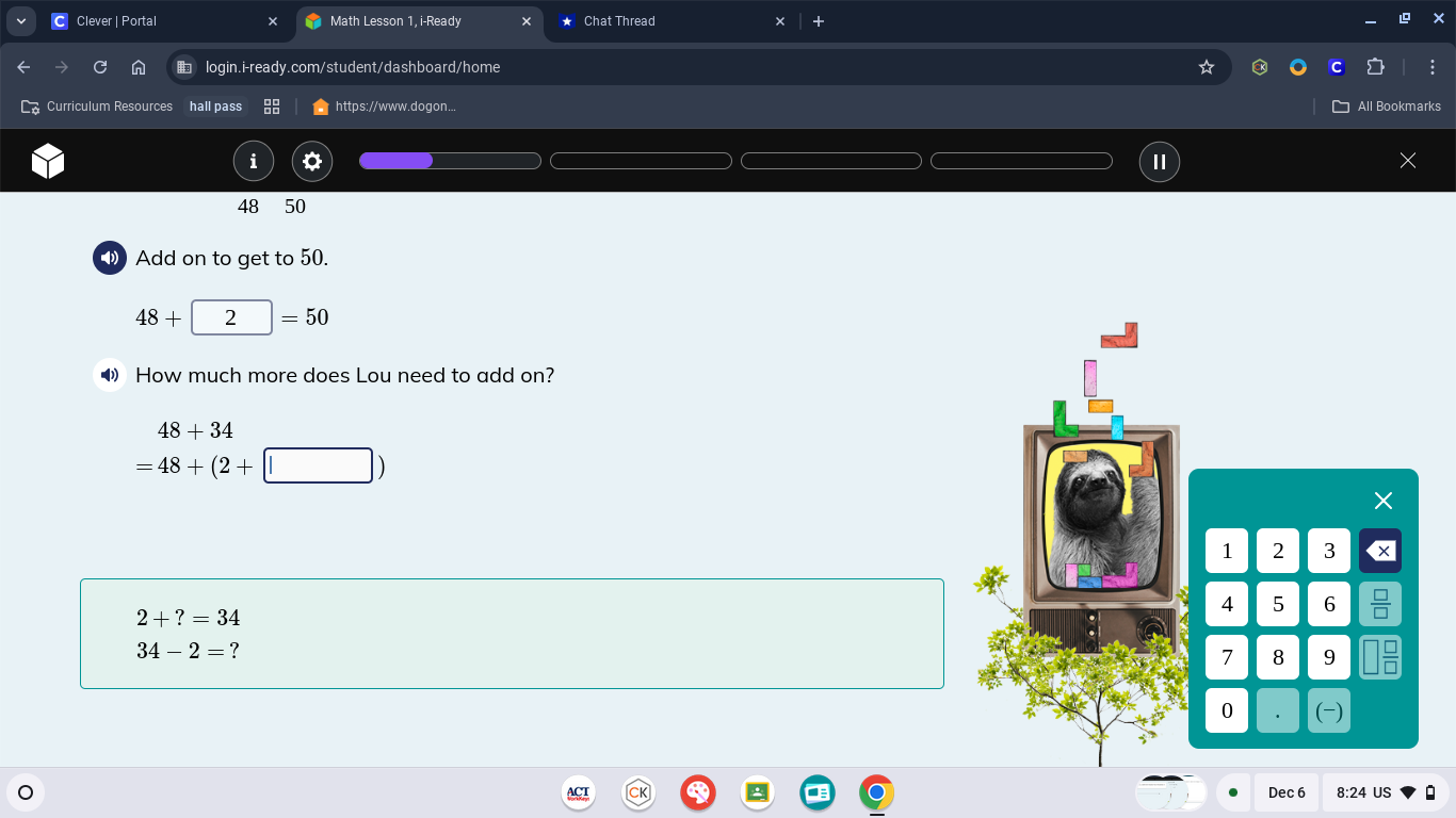 . C Clever | Portal X Math Lesson 1, i-Ready X