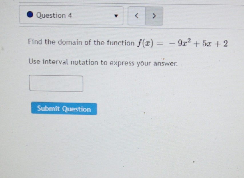 algebra question in pictures . Question 4 < Find