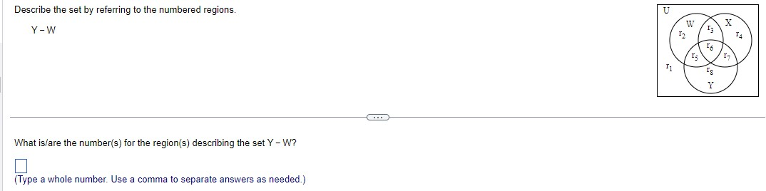 Question 12 Represent the following set with a