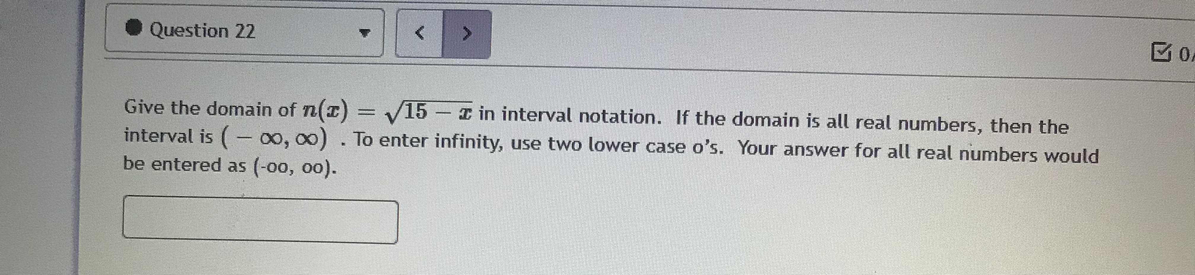 Question 20 > 30 The domain of the function f(I)