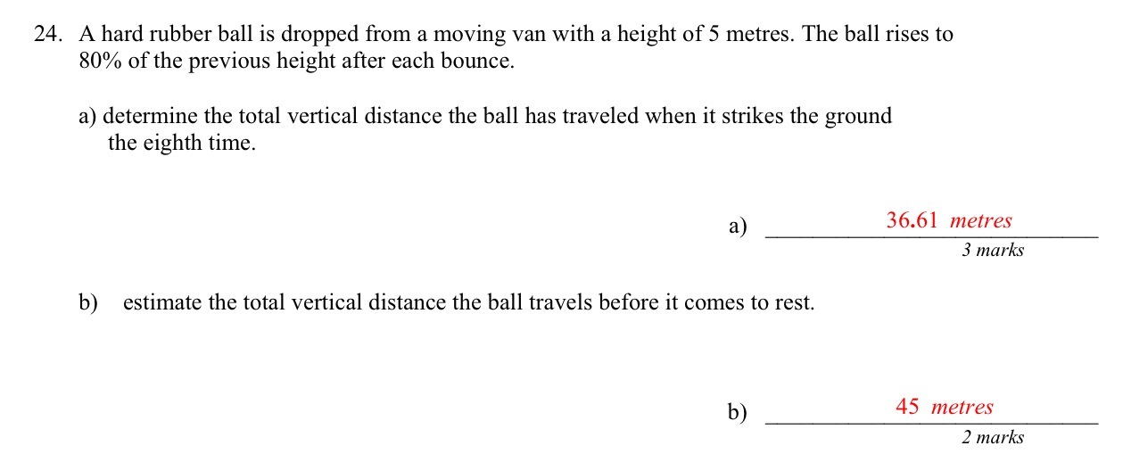 24. A hard rubber ball is dropped from a moving