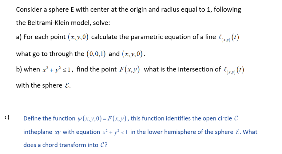 Hi it is about non euclidean geometry, I just