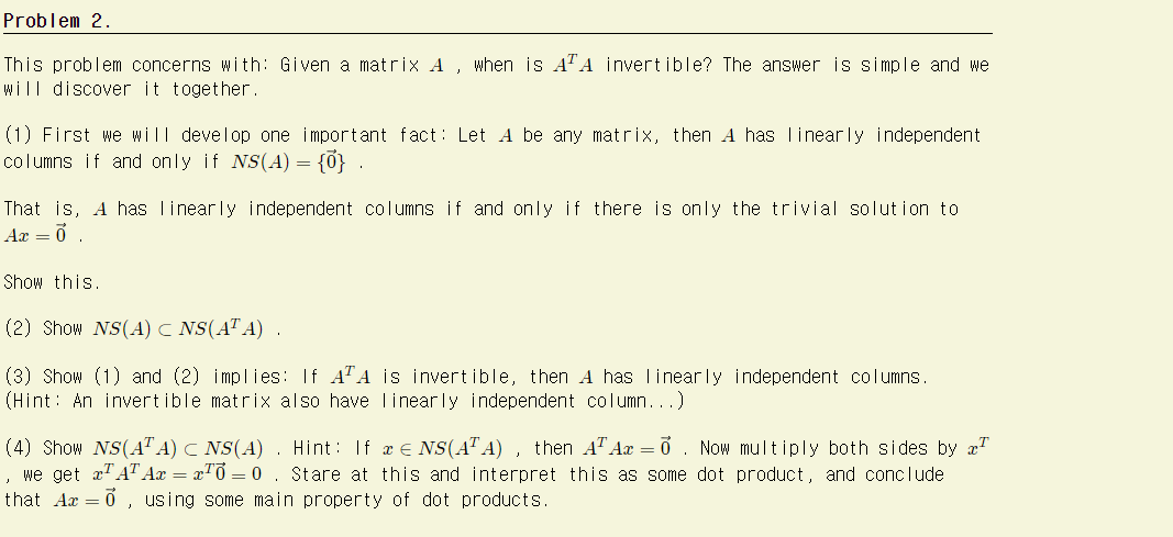 Problem 2. This problem concerns with: Given a