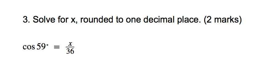 please help 3. Solve for x, rounded to one