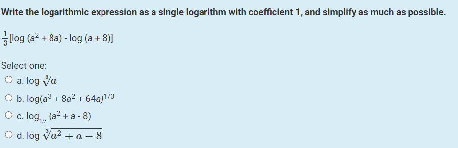 Write the logarithmic expression as a single