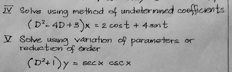 Please help me solve these, thank you! IV Solve