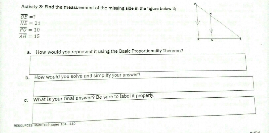Mathematics Activity 3: Find the measurement of