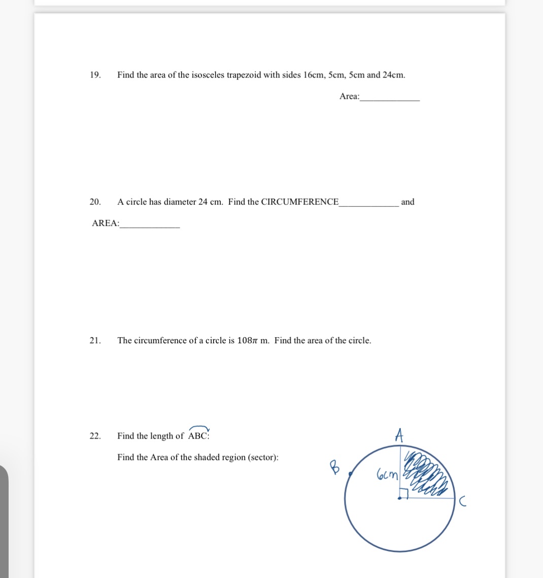 Please help with all. Thank you so so much 19.