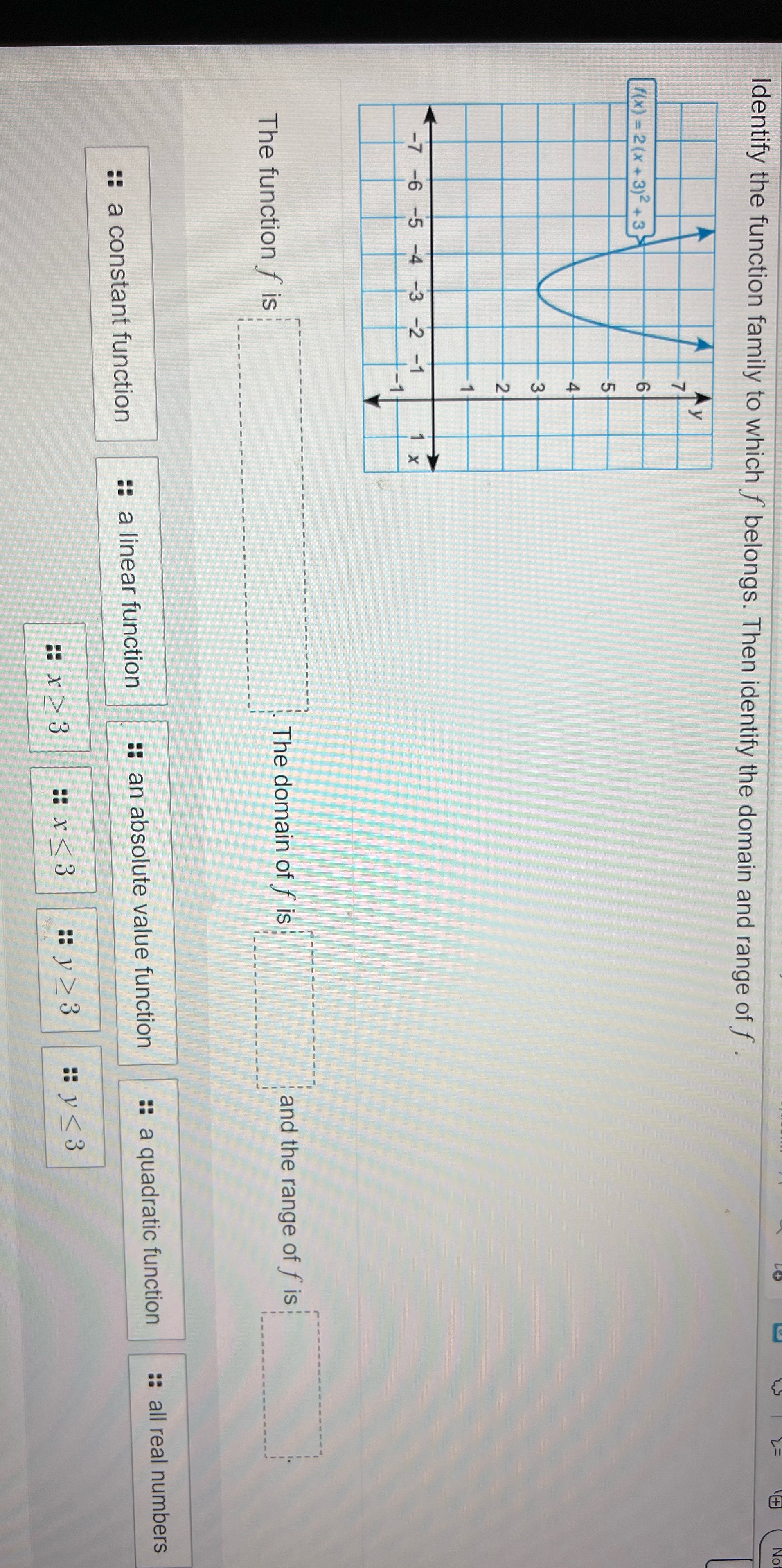 Help Identify the function family to which f