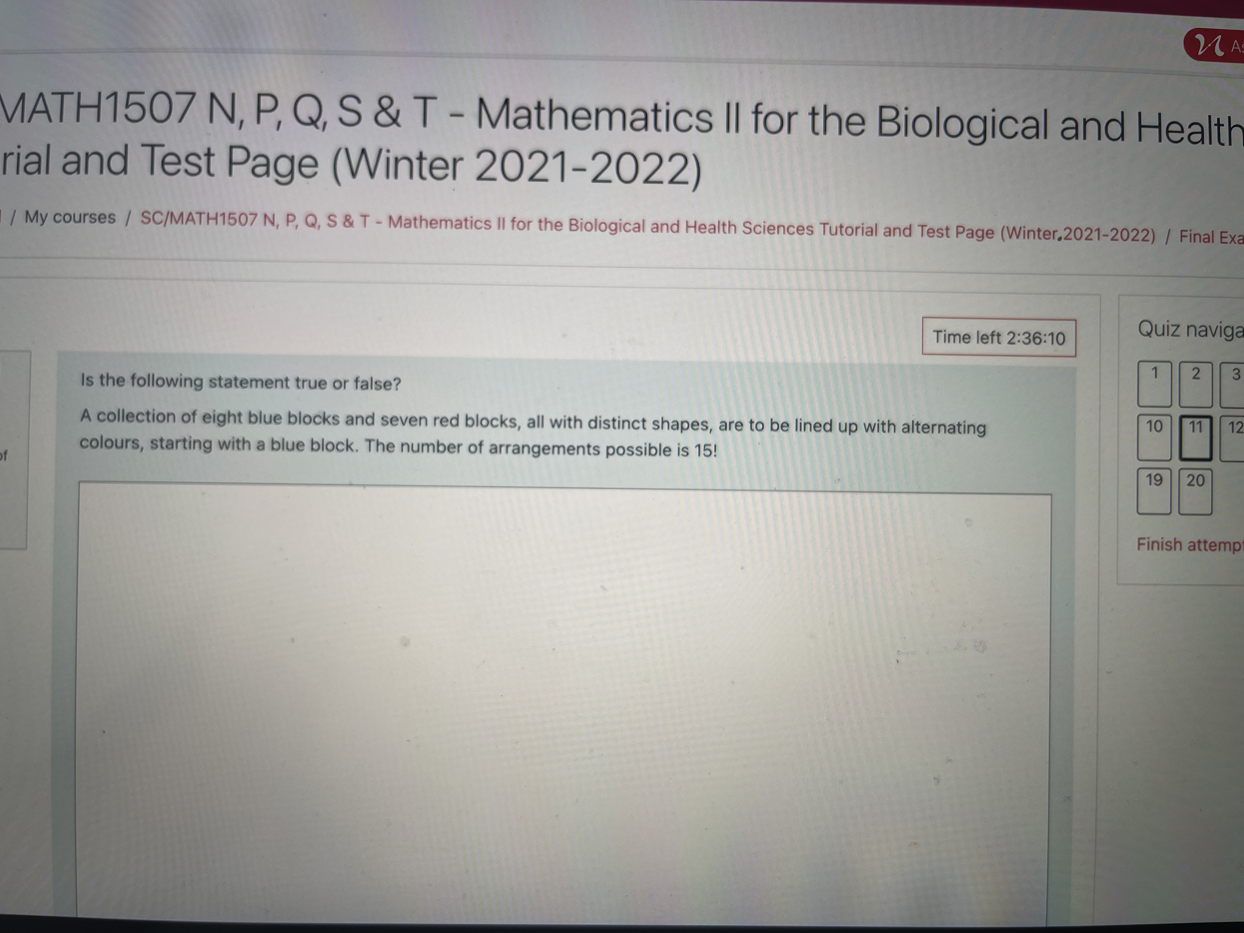 Tutorial and Test Page (Winter 2021-2022)