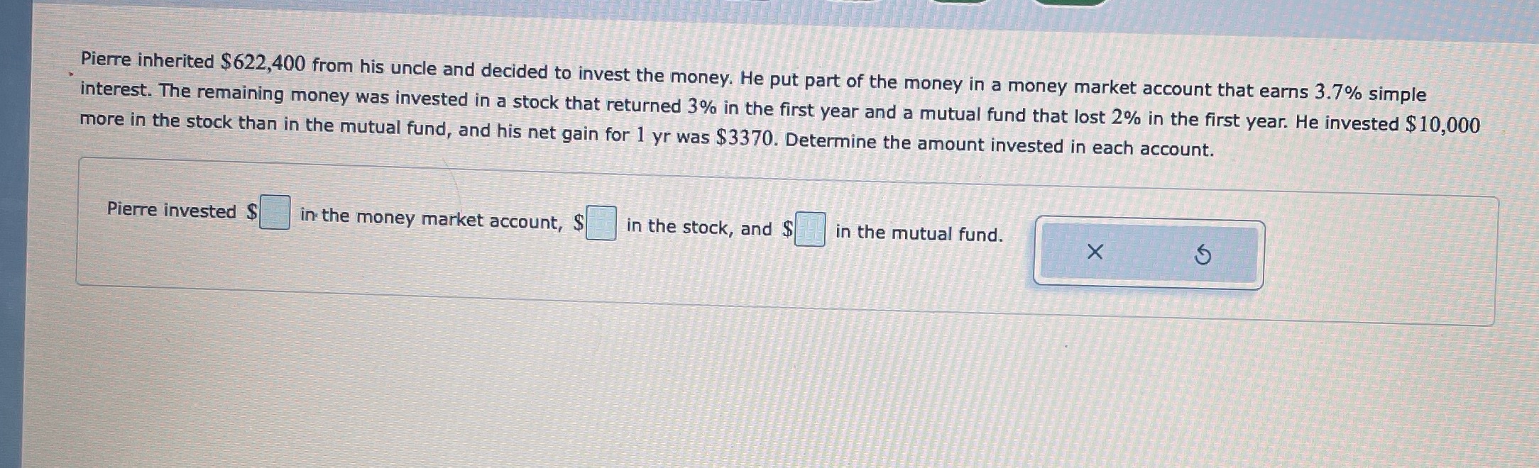 Pierre inherited $622,400 from his uncle and